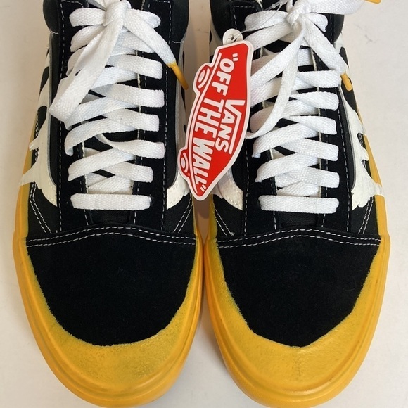 VANS NWT Drip Black Yellow White Men’s 10.5 Streetwear Custom Sneakers Skater - Picture 10 of 16
